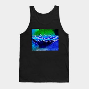 Abstract Mountain Aurora Batik Art - Colorful Tee and Tapestry for Serenity Seekers Tank Top